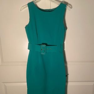 teal calvin klein dress with removable belt
